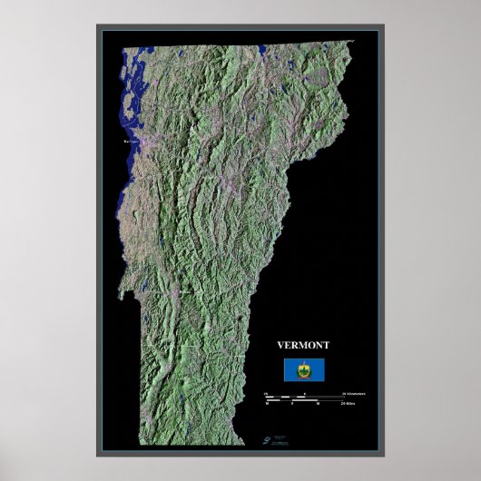 Vermont aus dem Satellitenplakat Poster (Vorne)