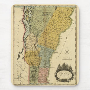 Vermont, aus tatsächlicher Vermessung - Vintage Ka Mousepad