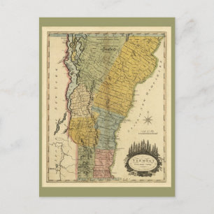 Vermont, aus tatsächlicher Vermessung - Vintage-Ka Postkarte