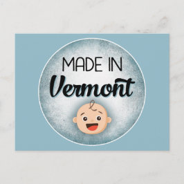 Vermont Baby Funny Blue New Boy Postcard Postkarte