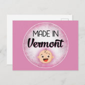 Vermont Baby Funny Pink New Girl Postcard Postkarte (Vorne/Hinten)