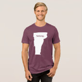 Vermont Belong Staat Karte Tri-Blend Shirt (Vorderseite voll)