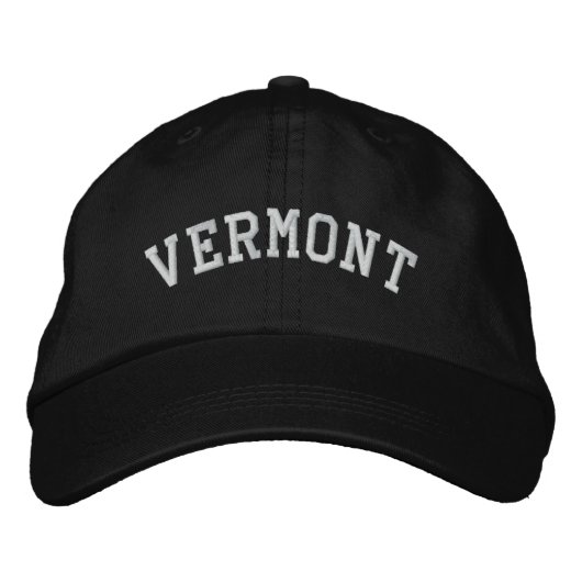 Vermont bestickte, anpassbare Cap Black Bestickte Kappe (Vorderseite)