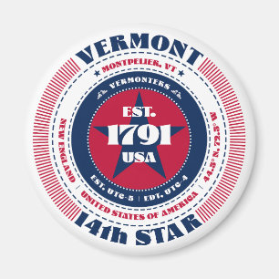 Vermont Circle Typografy Souvenir Magnet