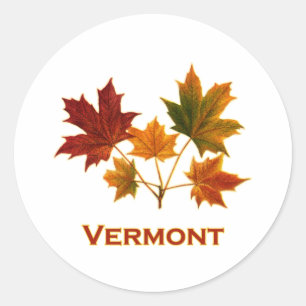 Vermont Fall Foliage - Ahorn-Blätter Runder Aufkleber