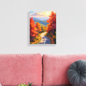 Vermont Fall Foliage Watercolor Landscape Leinwanddruck (Insitu (Wohnzimmer))
