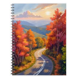 Vermont Fall Foliage Watercolor Landscape Notizblock