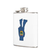 Vermont Flag Peace Sign Flachmann (Links)