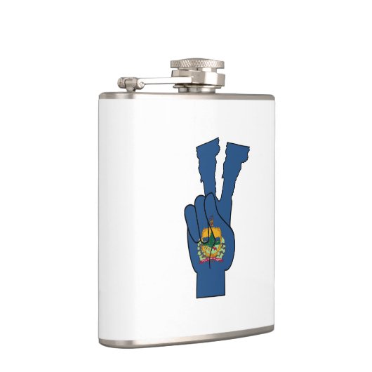 Vermont Flag Peace Sign Flachmann (Rechts)