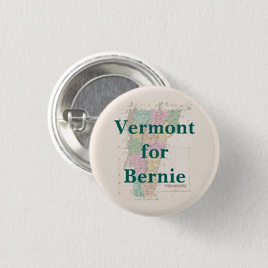 Vermont für Bernie 2016 Button (Vorne & Hinten)