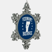 VERMONT FÜR BERNIE SCHNEEFLOCKEN Zinn-Ornament (Links)