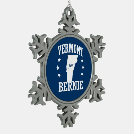VERMONT FÜR BERNIE SCHNEEFLOCKEN Zinn-Ornament (Links)