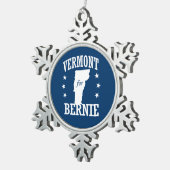 VERMONT FÜR BERNIE SCHNEEFLOCKEN Zinn-Ornament (Rechts)