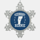 VERMONT FÜR BERNIE SCHNEEFLOCKEN Zinn-Ornament (Vorderseite)