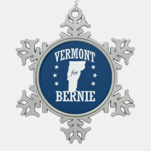 VERMONT FÜR BERNIE SCHNEEFLOCKEN Zinn-Ornament