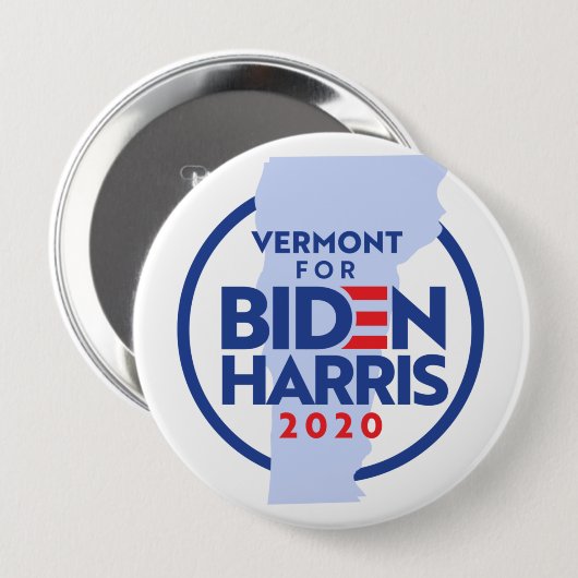 Vermont für Biden Harris Button (Vorne & Hinten)