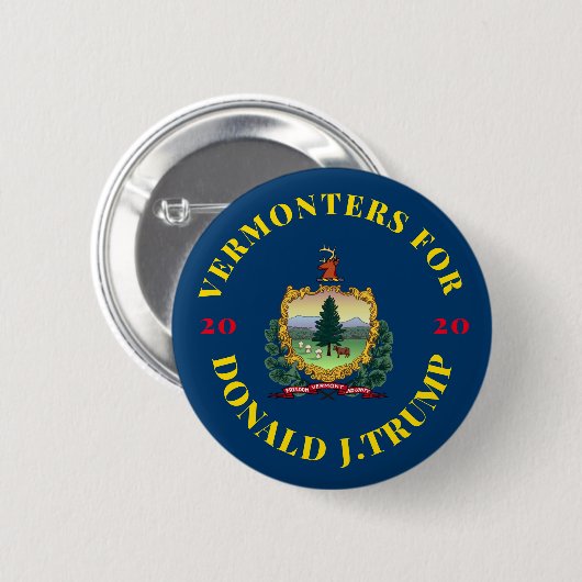 Vermont für Donald Trump 2020 Button (Vorne & Hinten)