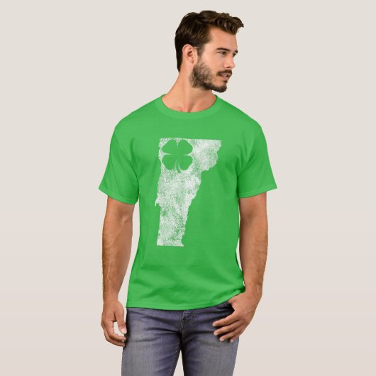 Vermont Gift St. Patrick's Day Kleeblatt Clover Ir T-Shirt (Vorne ganz)