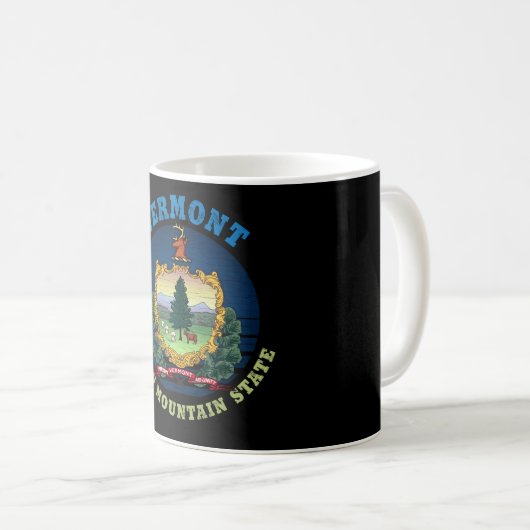 VERMONT GREEN BERGSTAAT FLAG KAFFEETASSE (VorderseiteRechts)