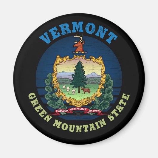 VERMONT GREEN BERGSTAAT FLAG MAGNET (Vorne)