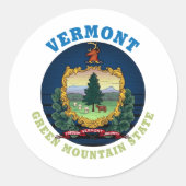 VERMONT GREEN BERGSTAAT FLAG RUNDER AUFKLEBER (Vorderseite)