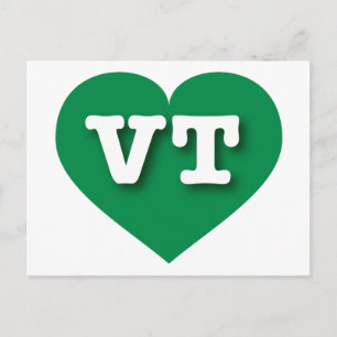 Vermont Green Heart - I Liebe VT Postkarte