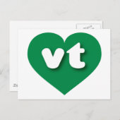 Vermont green heart - I Liebe vt Postkarte (Vorne/Hinten)