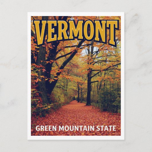 Vermont Green Mountain State Postkarte (Vorderseite)