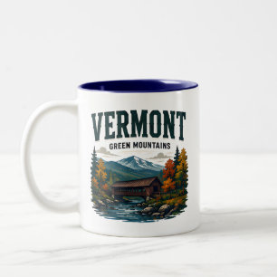 Vermont Green Mountains Szenario Zweifarbige Tasse