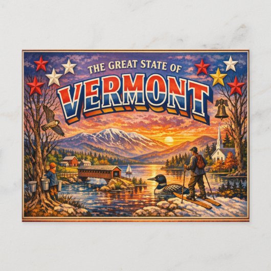 Vermont Greetings Postkarte  (Vorderseite)