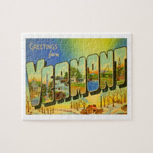 Vermont Greetings von US-Staaten Puzzle (Horizontal)