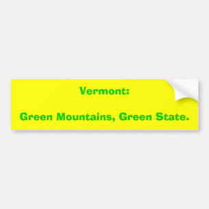 Vermont: Grüne Berge, grüner Zustand Autoaufkleber
