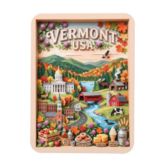 Vermont Herbst Reise Neuengland Natur Wahrzeichen Magnet
