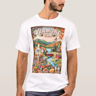 Vermont Herbst Reise Neuengland Natur Wahrzeichen T-Shirt