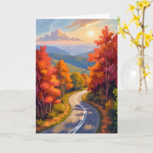 Vermont Herbstlaub Wasserfarbenlandschaft Karte