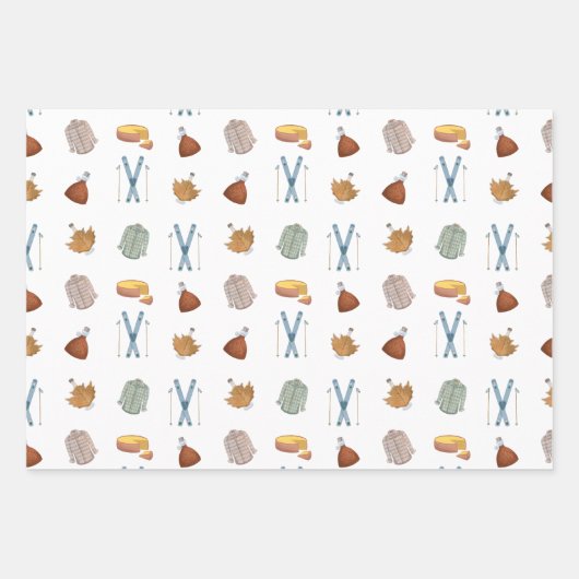 Vermont Herbstmapfelsirup Flannel Skisaison Geschenkpapier Set (Vorderseite 2)