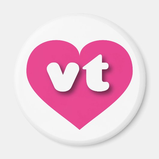 Vermont Hot Pink heart - I Liebe vt Magnet (Vorne)