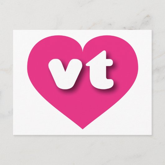 Vermont Hot Pink heart - I Liebe vt Postkarte (Vorderseite)