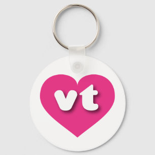 Vermont Hot Pink heart - I Liebe vt Schlüsselanhänger