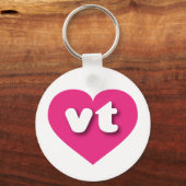 Vermont Hot Pink heart - I Liebe vt Schlüsselanhänger (Vorderseite)