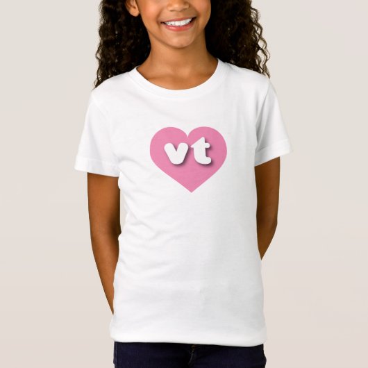 Vermont Hot Pink heart - I Liebe vt T-Shirt (Vorderseite)