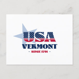 Vermont in roter, weißer und blauer Postkarte