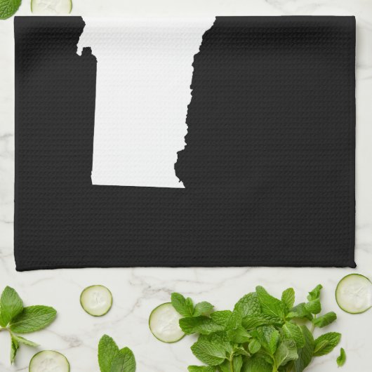 Vermont in Weiß und Schwarz Handtuch (Gefaltet)