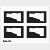 Vermont in Weiß und Schwarz Rechteckiger Aufkleber (Blatt)