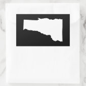 Vermont in Weiß und Schwarz Rechteckiger Aufkleber (Tasche)