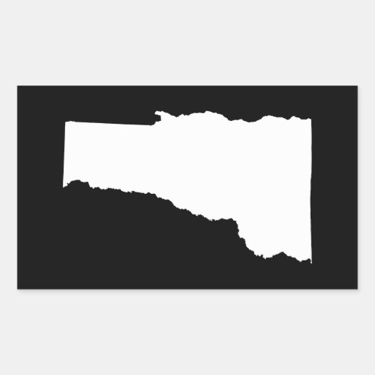 Vermont in Weiß und Schwarz Rechteckiger Aufkleber (Vorderseite)