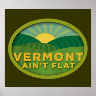 Vermont ist nicht flaches Plakat