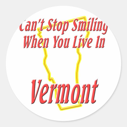 Vermont - Lächeln Runder Aufkleber (Vorderseite)