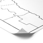 Vermont Landkreises Leere Kontur Karte Poster (Ecke)