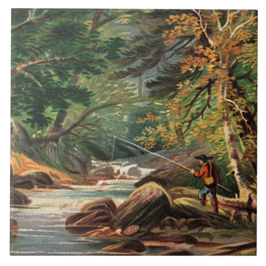 Vermont-Landschaft, Der Forellenbach, Fliese (Vorderseite)
